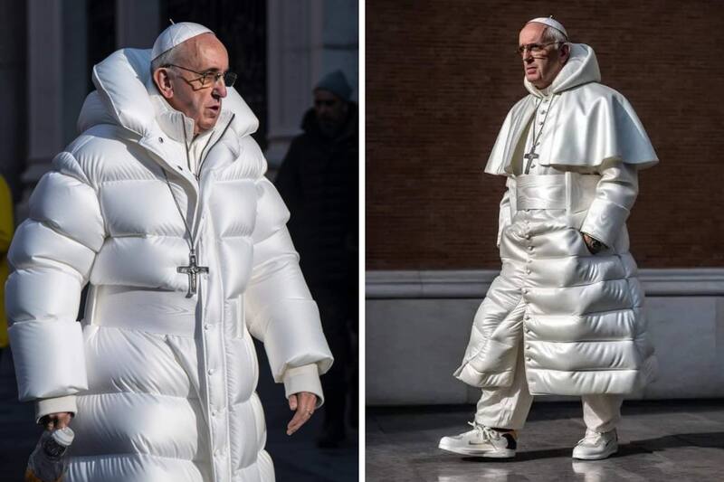 Papa Francisco con chamarra blanca.