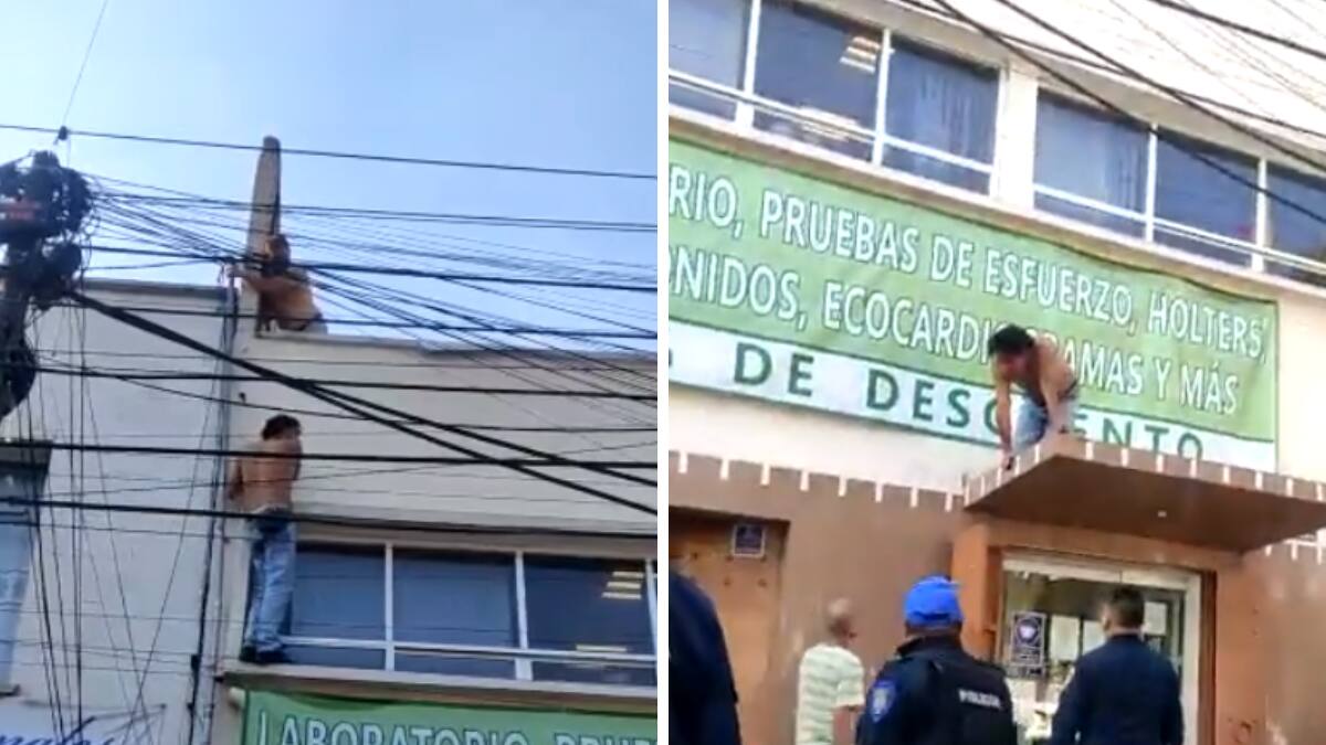 VIDEO | Ladrón sufre aparatosa caída al intentar escapar y ser acorralado
