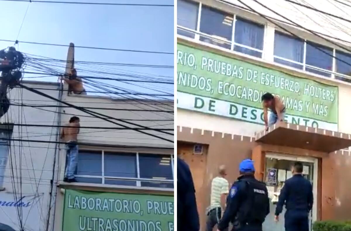 VIDEO | Ladrón sufre aparatosa caída al intentar escapar y ser acorralado
