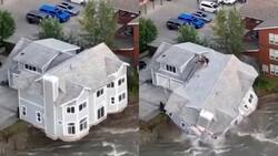 VIDEO | Una casa se derrumbó y cayó al río por las inundaciones en Alaska
