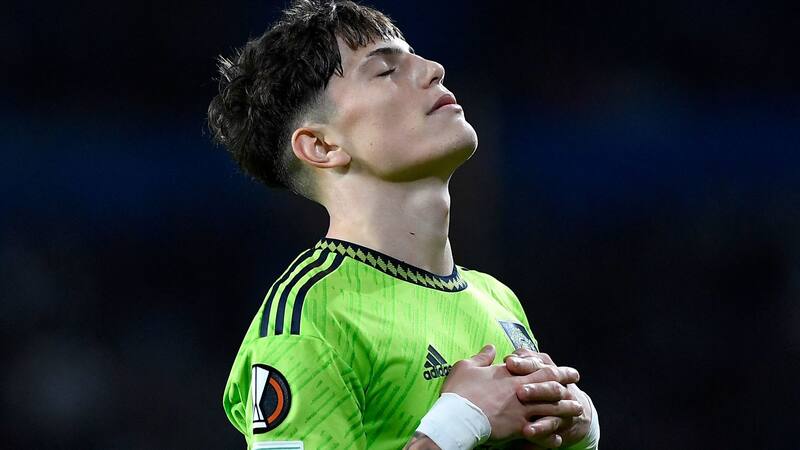 Alejandro Garnacho festejó como Cristiano Ronaldo en la Europa League