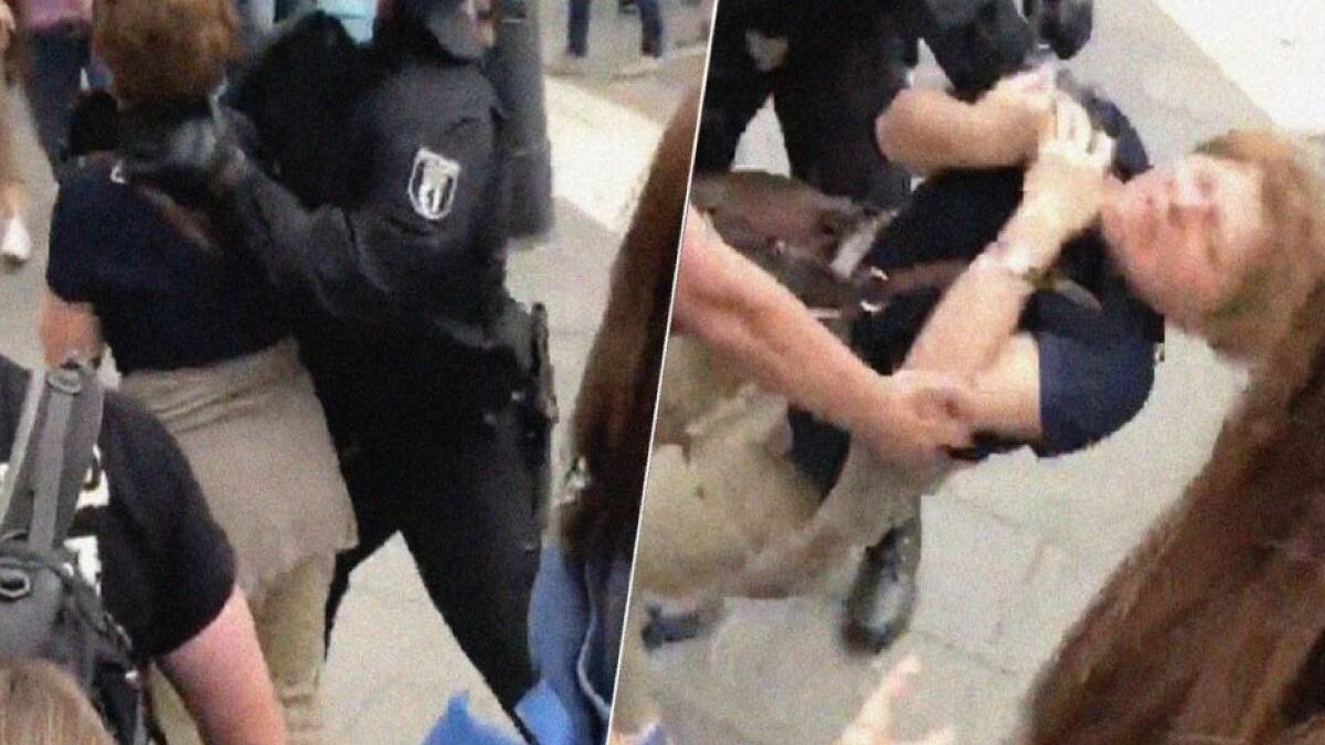 VIDEO: Policía arroja al piso a mujer mayor en Alemania