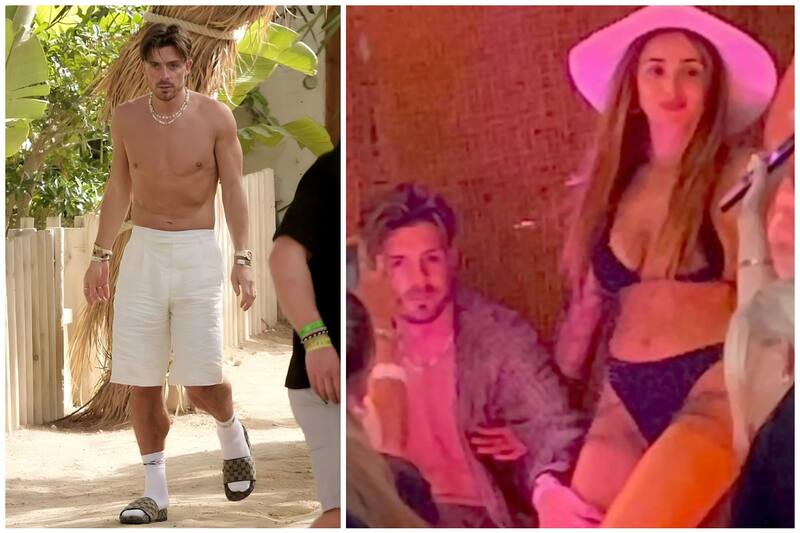 Grealish junto a una azafata en sus vacaciones en Ibiza