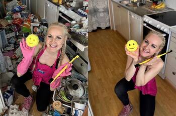 VIDEO | Mujer se vuelve viral en redes tras convertirse en una “experta de la limpieza”