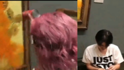 VIDEO | Activistas se viralizan tras arrojar sopa de tomate al cuadro "Los Girasoles" de Van Gogh en un museo de Londres