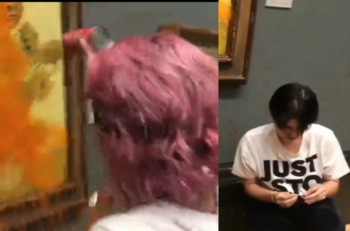 VIDEO | Activistas se viralizan tras arrojar sopa de tomate al cuadro "Los Girasoles" de Van Gogh en un museo de Londres