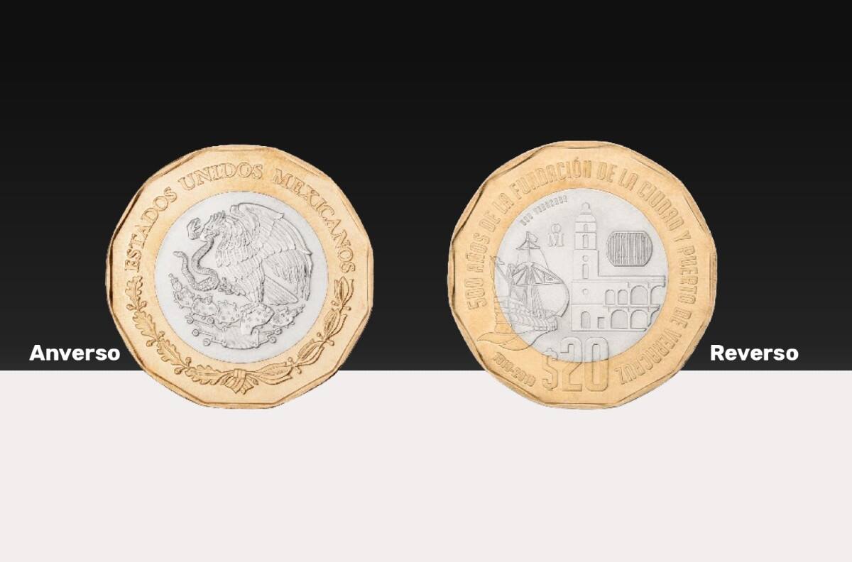 Piden más de 2 millones de pesos por una moneda 20 con supuestos errores de acuñación