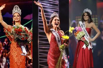 Andrea Meza, Ximena Navarrete y Lupita Jones ganaron Miss Universo en un vestido rojo