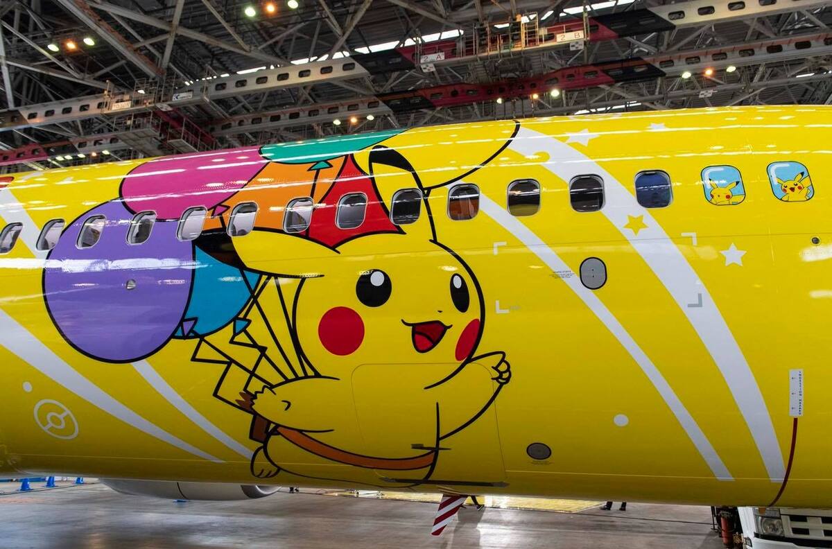 En Japón ya puedes viajar en el espectacular avión temático de Pikachu de la caricatura Pokémon