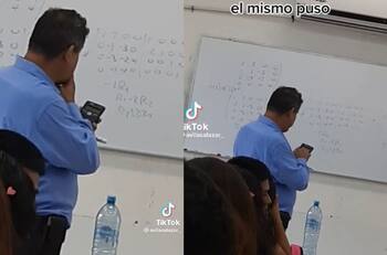 VIDEO| Profe de matemáticas no puede resolver el ejercicio que hizo y se vuelve viral