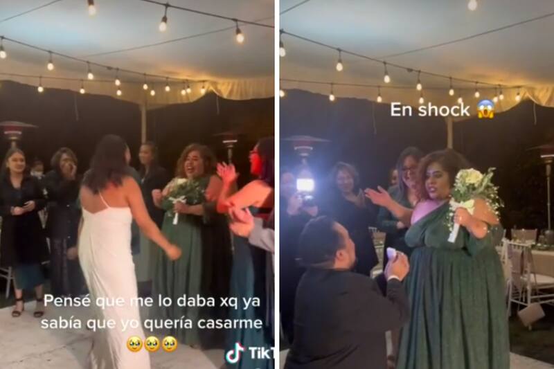 Proponen matrimonio a mujer en plena boda.