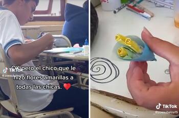 VIDEO| Joven regaló flores amarillas a todas sus compañeras de salón y se hizo viral