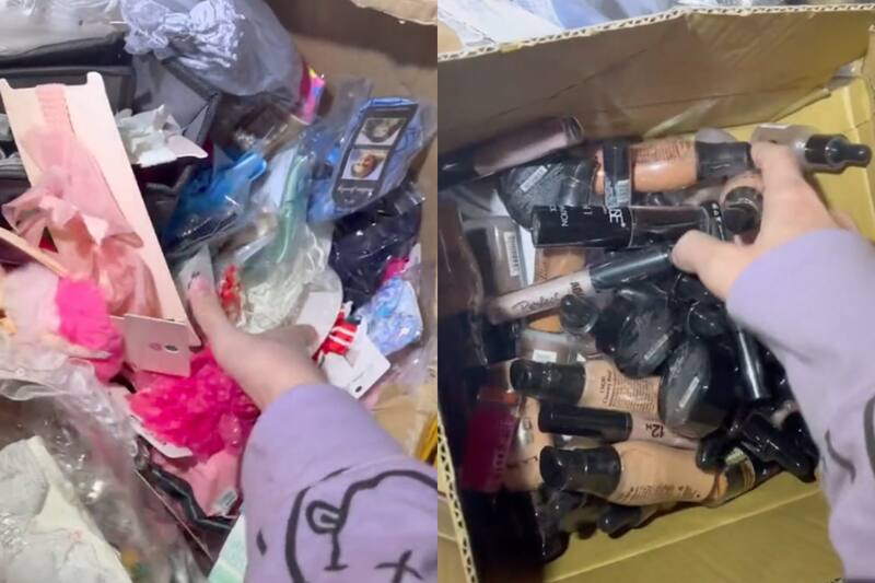 Esta usuaria se viralizó en TikTok por buscar en la basura y encontrar maquillaje y otros productos en perfectas condiciones.