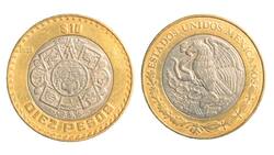 Moneda de $10 con el Escudo Nacional invertido es vendida en $500 mil pesos