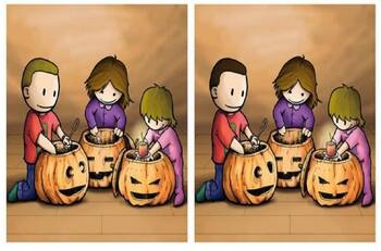 Encuentra las diferencias en este acertijo de las calabazas; tienes 20 segundos para resolverlo