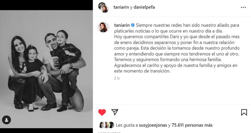 La conductora del programa "Hoy" reveló que se separa en su instagram