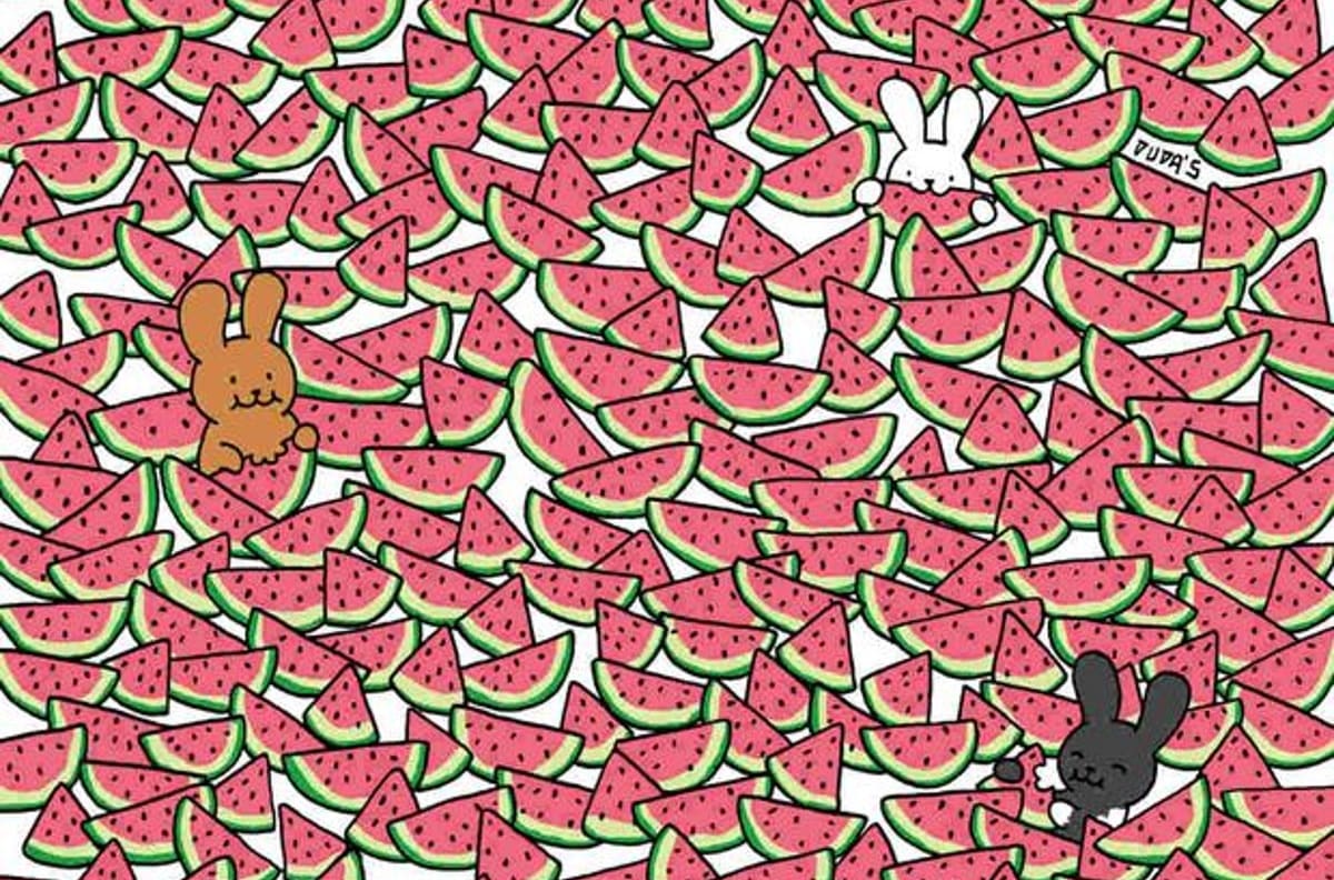 Acertijo visual: Encuentra las rebanadas de sandia diferentes en menos de 5 segundos