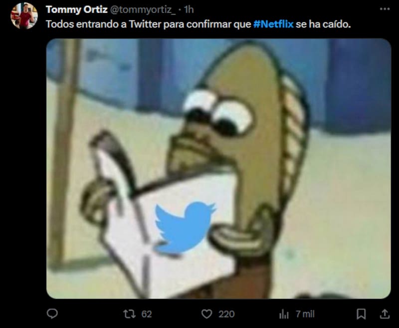 Fueron diversos los memes que salieron ante la caída de Netflix.
