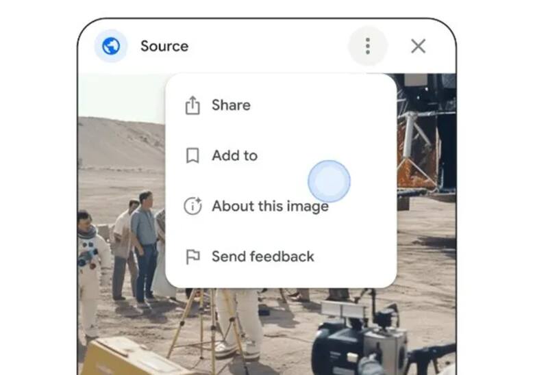 La herramienta “Acerca de esta imagen” (About this image) permitirá saber si una imagen fue creada o no con IA. Foto: Google.