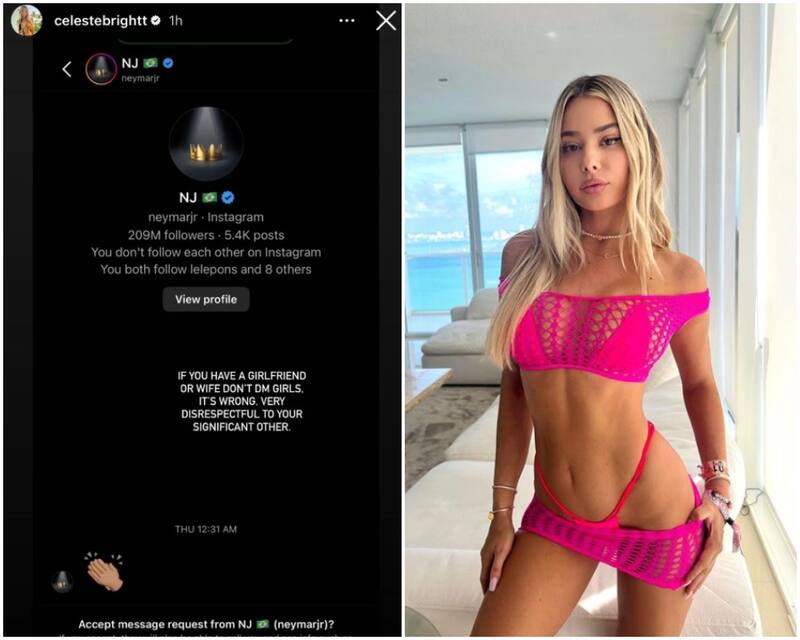 El mensaje de Neymar a Celeste Bright