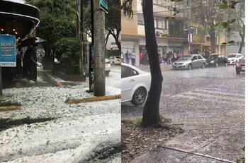 Granizo cubre las calles de la CDMX y ciudadanos comparten videos en redes sociales