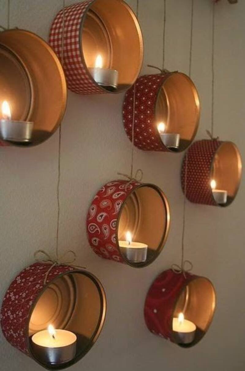 Los portavelas de latas de atún son hermosos, creativos, tienen un toque único y son seguros ya que las latas no son combustibles. | Fotos: Bricolage facilísimo