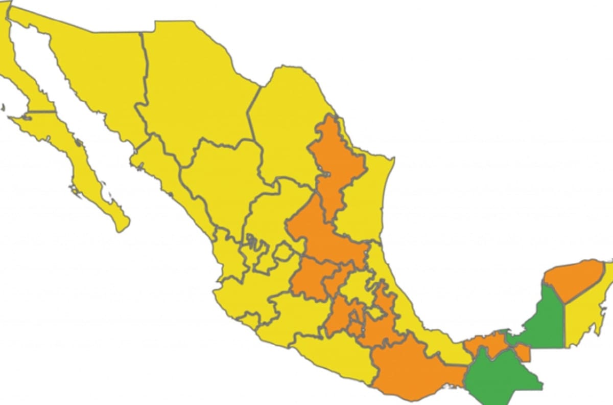 Semáforo epidemiológico: conoce el color de tu estado del 1 a 14 de marzo