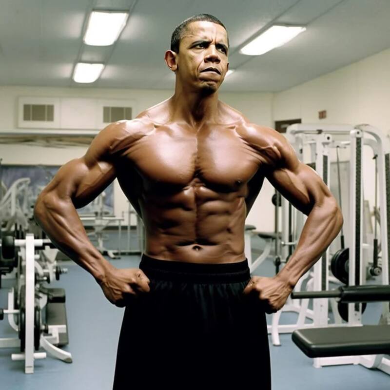 Barack Obama con cuerpo atlético, según la IA.