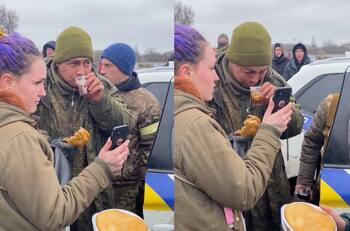 El conmovedor llanto de soldado ruso al ser ayudado por ucranianos