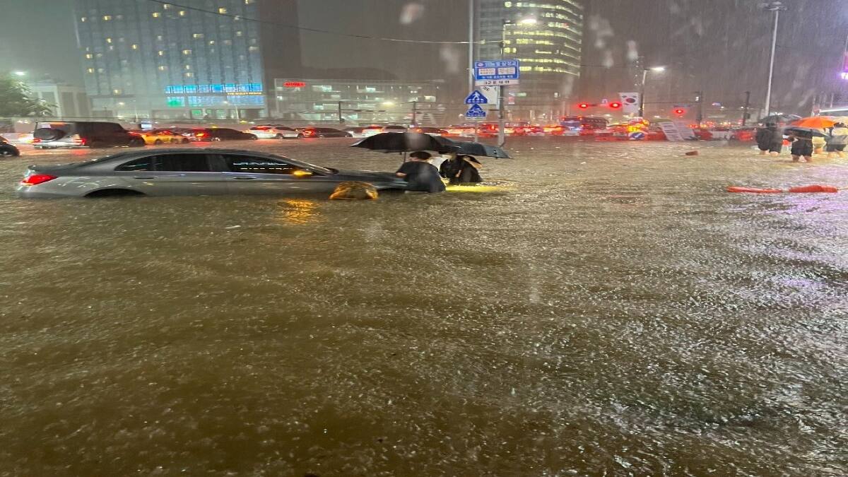 VIDEO | Así de impactante sonó la alerta de evacuación en Corea del Sur por fuertes lluvias