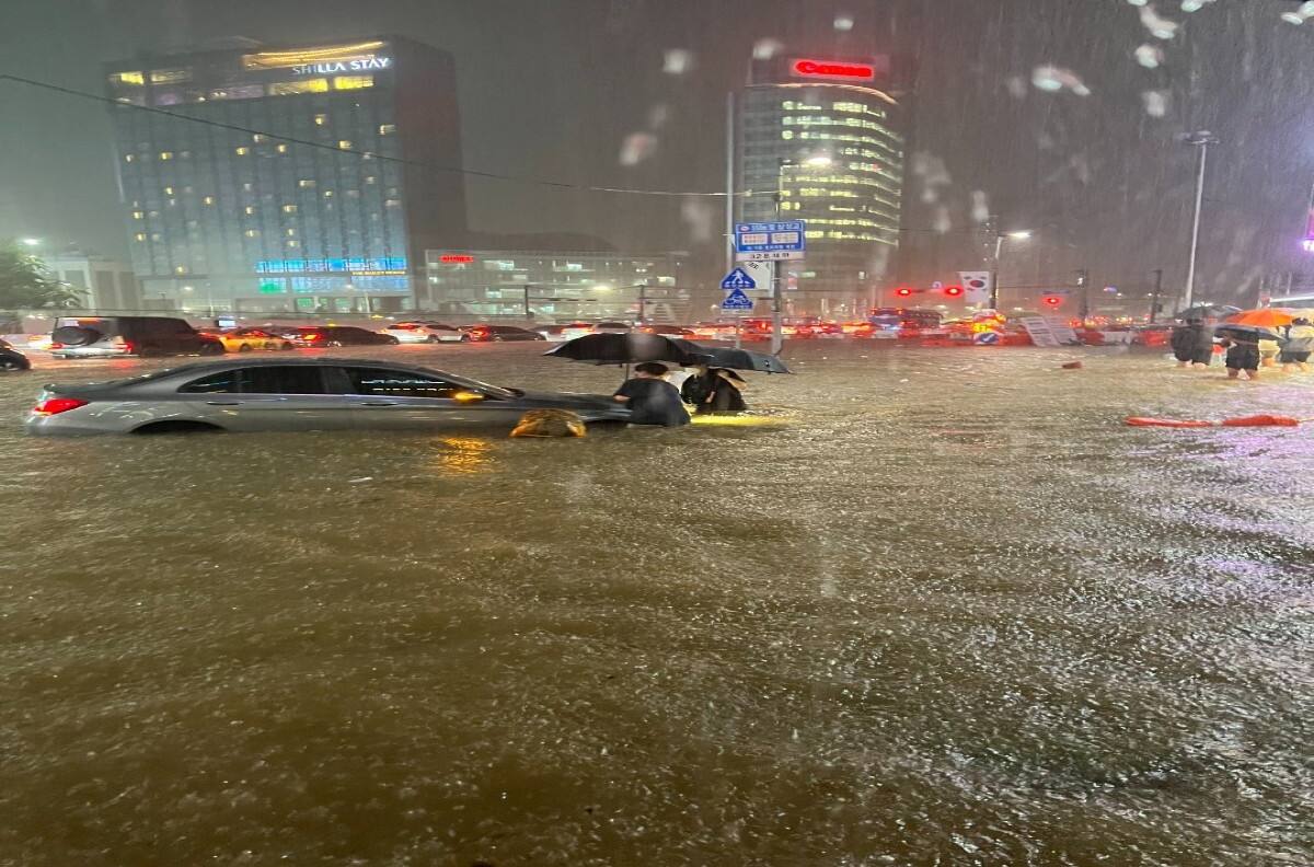 VIDEO | Así de impactante sonó la alerta de evacuación en Corea del Sur por fuertes lluvias