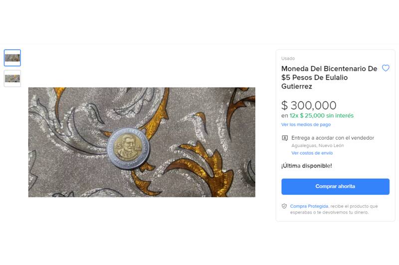 Conoce las características de la moneda de 5 pesos que vale en 300 mil