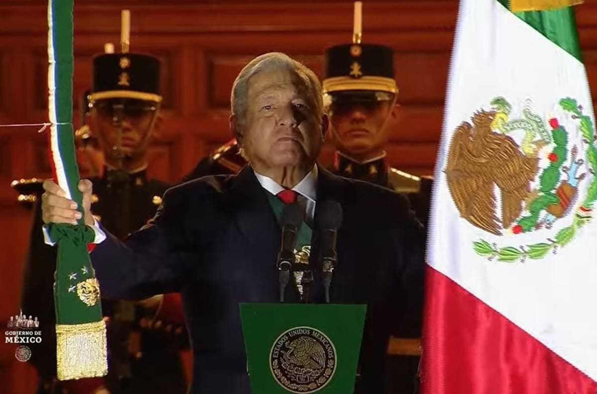 Video: Así fue el Grito de Independencia de AMLO en un Zócalo vacío