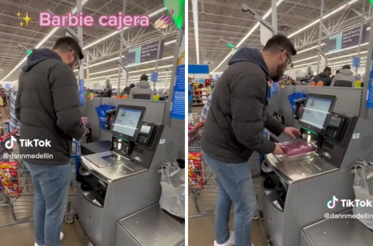 Hombre recrea comercial de la caja registradora de Barbie en Walmart y se hace viral| VIDEO