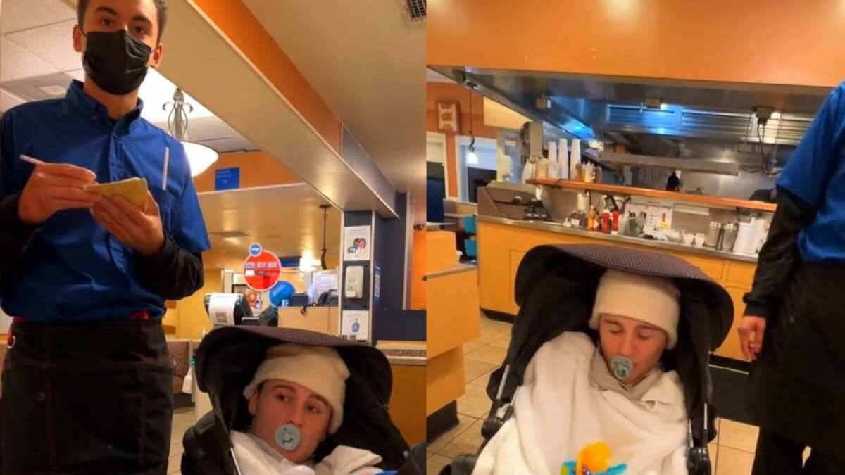 VIDEO | Insólito: Tiktoker se disfraza de bebé para obtener comida gratis en un restaurante