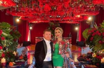 El fiestón de cumpleaños de "El Canelo" y su esposa