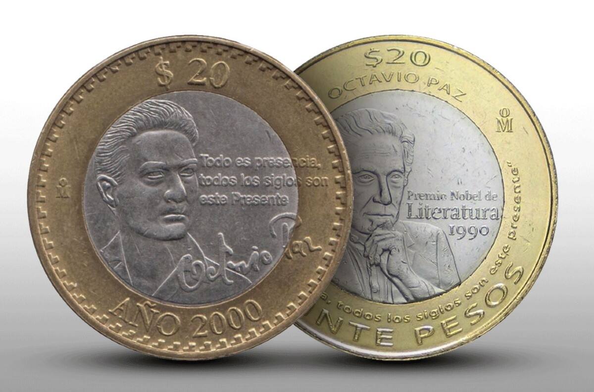 Moneda de Octavio Paz se vende en 300 mil pesos