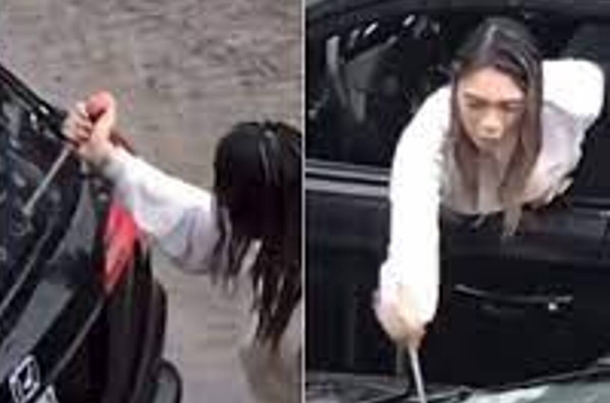 VIDEO | Mujer destroza auto de su novio infiel con picahielos y se hace viral