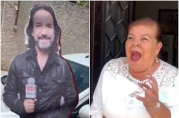 VIDEO | Regalan figura de cartón de Marco Antonio Solís a abuelita y su reacción se vuelve viral