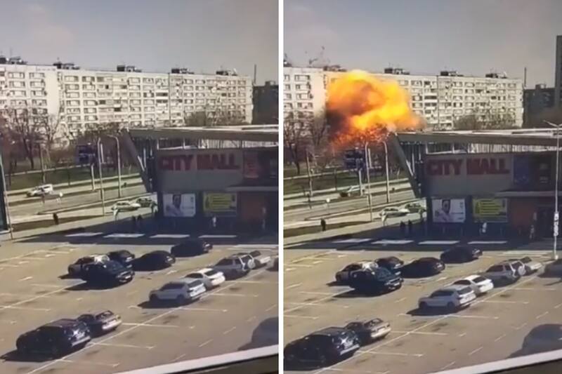 Video de misil impactando en Ucrania.