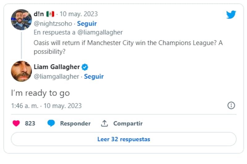Liam Gallagher es bien chupete de fierro, pero un título en la Champions League podría reunir finalmente a la banda Oasis