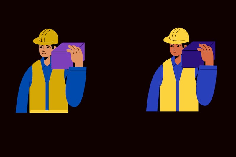 El albañil presenta 8 diferencias en su imagen. ¿Cuáles serán?