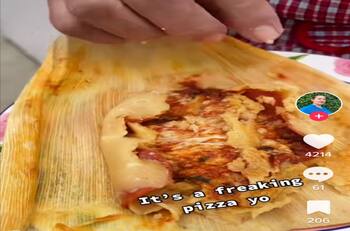 VIDEO | Mujer crea los "pizzamales" y su receta se hace viral