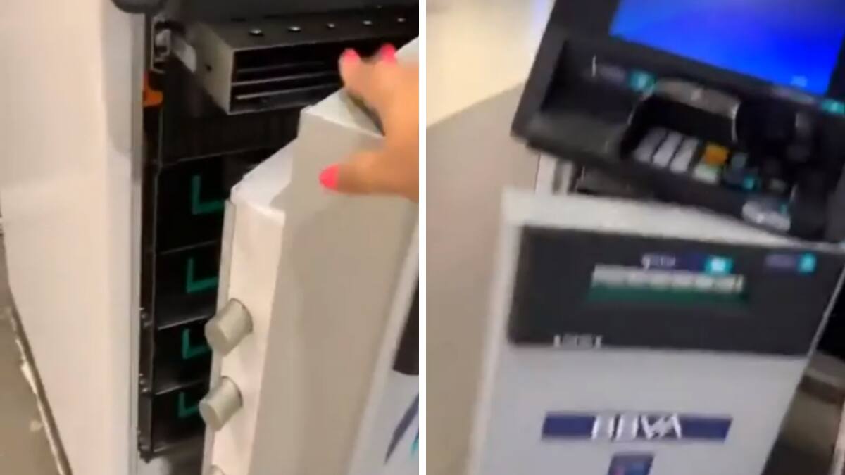 VIDEO| TikToker encuentra cajero automático abierto y se vuelve viral