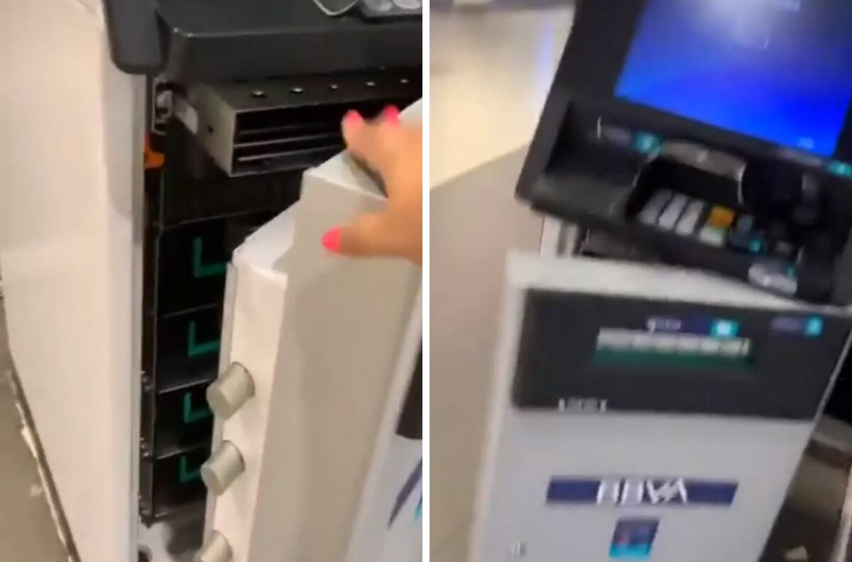 VIDEO| TikToker encuentra cajero automático abierto y se vuelve viral