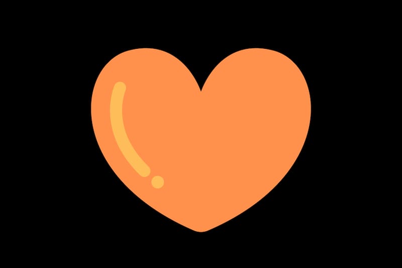 ¡El corazón era naranjo!