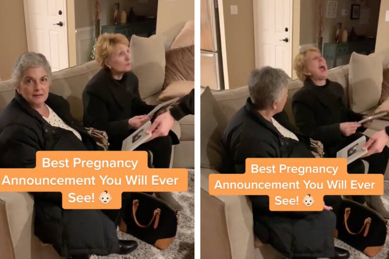 Así reaccionaron estas señoras al enterarse que serían abuelas.