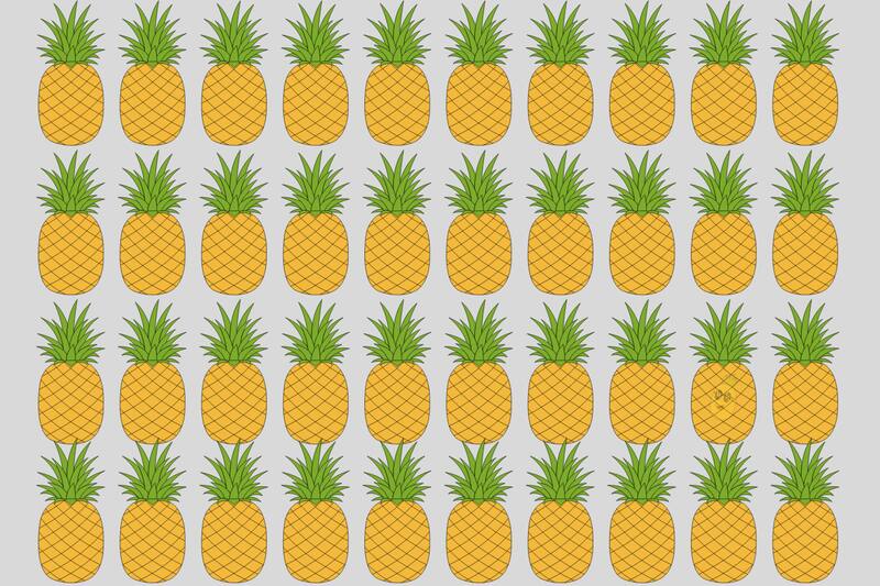 ¿Puedes ver la piña diferente escondida?