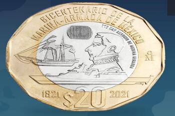 Numismática: Conoce la nueva moneda de 20 pesos de la Marina- Armada de México