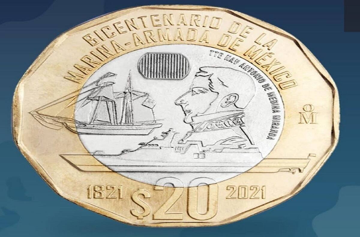 Numismática: Conoce la nueva moneda de 20 pesos de la Marina- Armada de México
